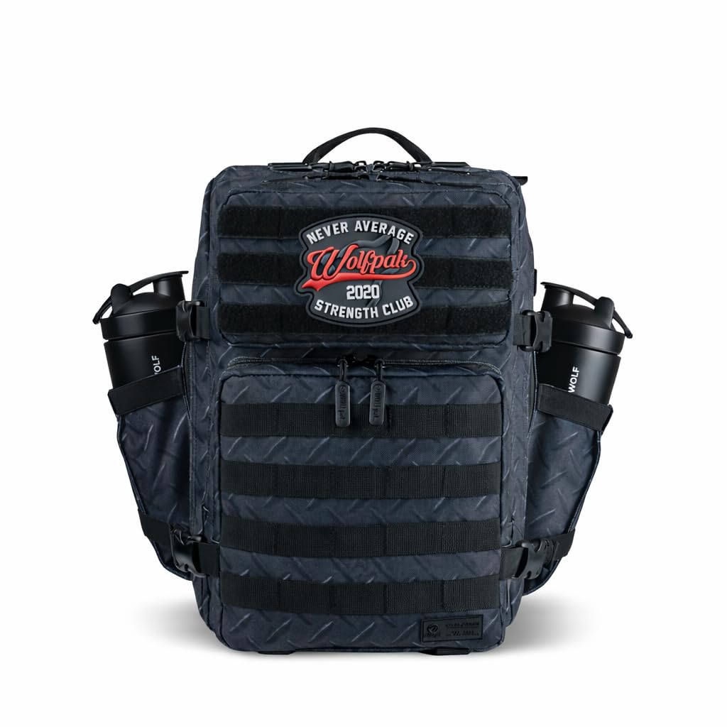 WOLFpak 35L Athletic Gym Backpack - Durable 1000D Waterproof Oxford Material with MOLLE Webbing, Laptop Pocket & Dual Cup Holders, Durable Fitness/Travel/Military Daypack (OD Green)