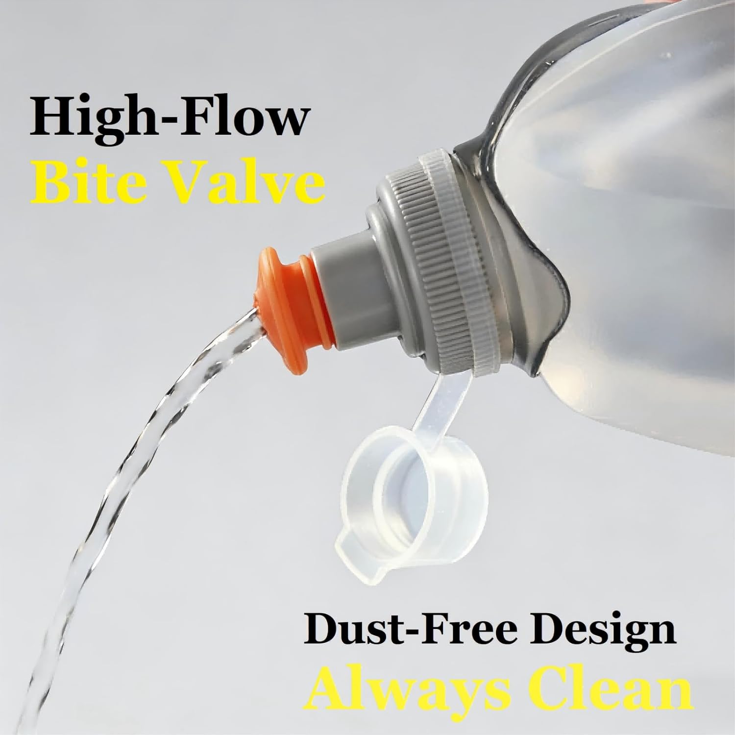 Water Bottle for Running No-Bounce with Quick-Clip & Dust-Proof Cap 8.8oz(250ml) BPA-Free Soft Flask for Running Walking Hiking Cycling(1 Pack)