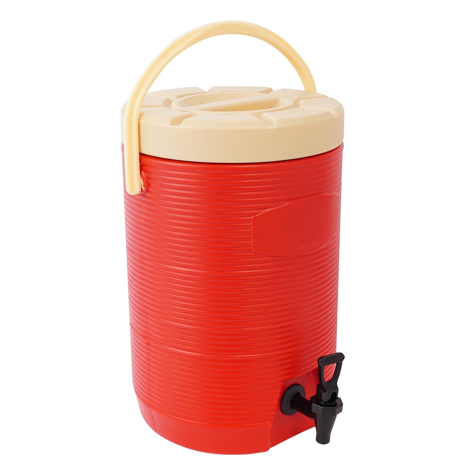 Stainless Steel Insulated Beverage Dispenser, 13L/3.4Gal Thermal Hot and Cold Drink Dispenser with Spigot for Tea Coffee Milk Water Juice (Red)