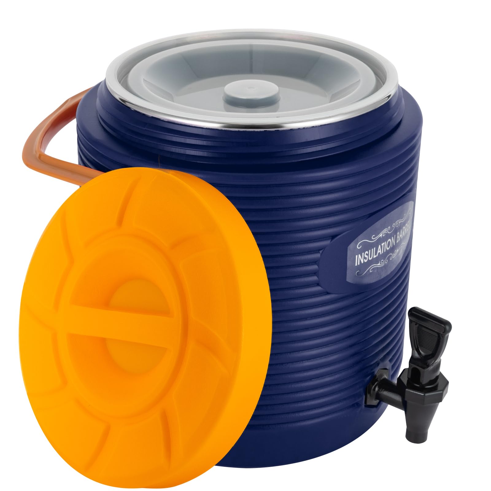 Stainless Steel Insulated Beverage Dispenser, 13L/3.4Gal Thermal Hot and Cold Drink Dispenser with Spigot for Tea Coffee Milk Water Juice (Red)