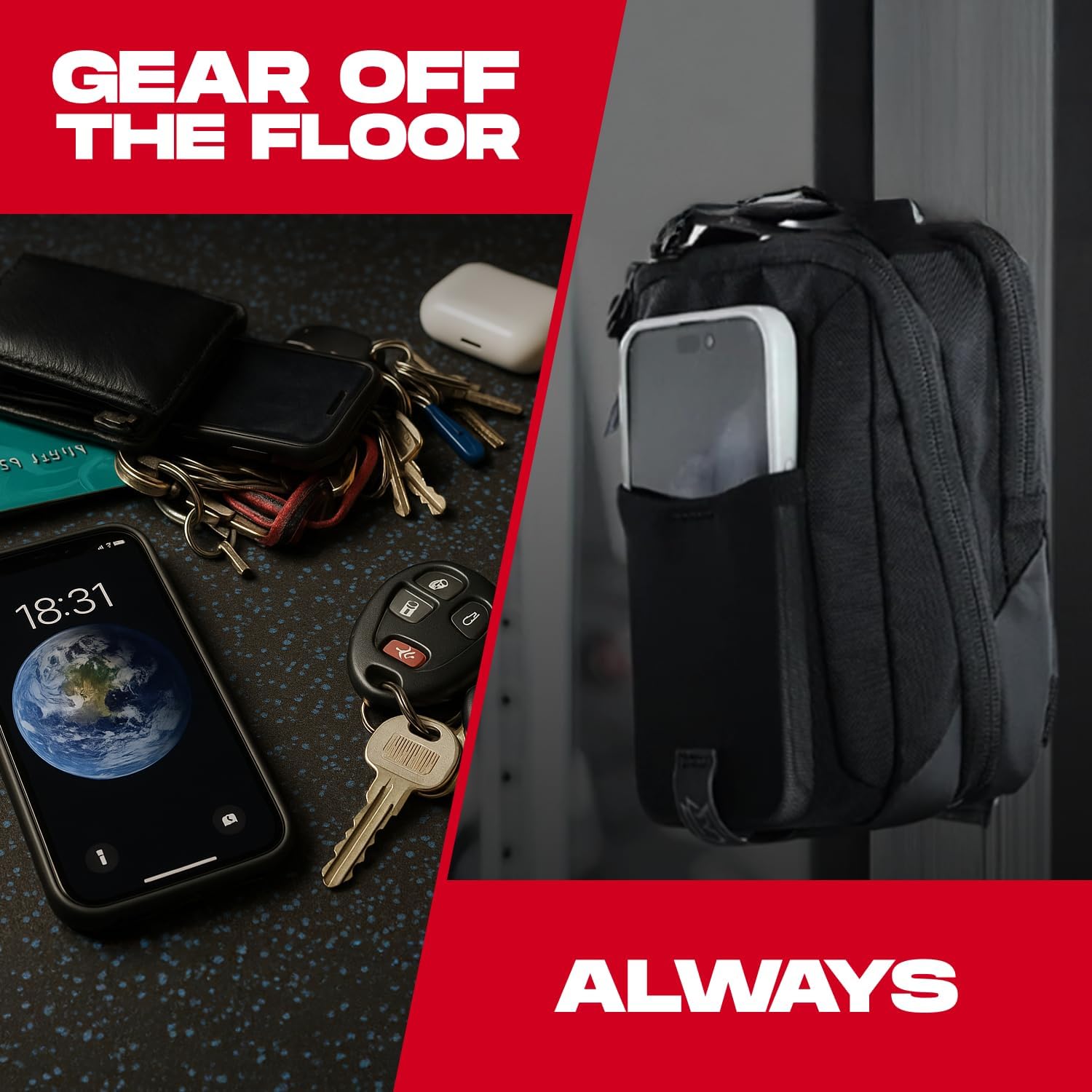 Magnetic Bag Company - Crossbody Bag Sling Chest Bag for Men and Women | Magnetic Gym & Travel Bag