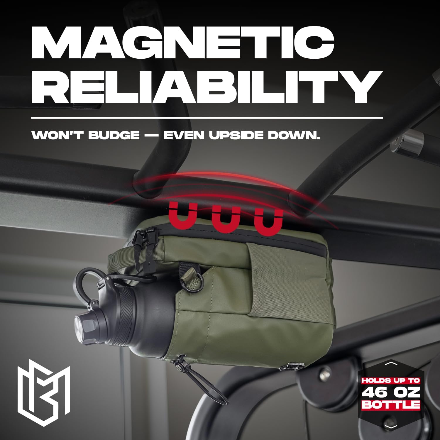 Magnetic Bottle Bag Sling Bag for Men and Women | Gym Bag for Gym, Travel, Work, and Sports | Keep Your Items off the Dirty Gym Floor With Magnetic Attachment (Green)