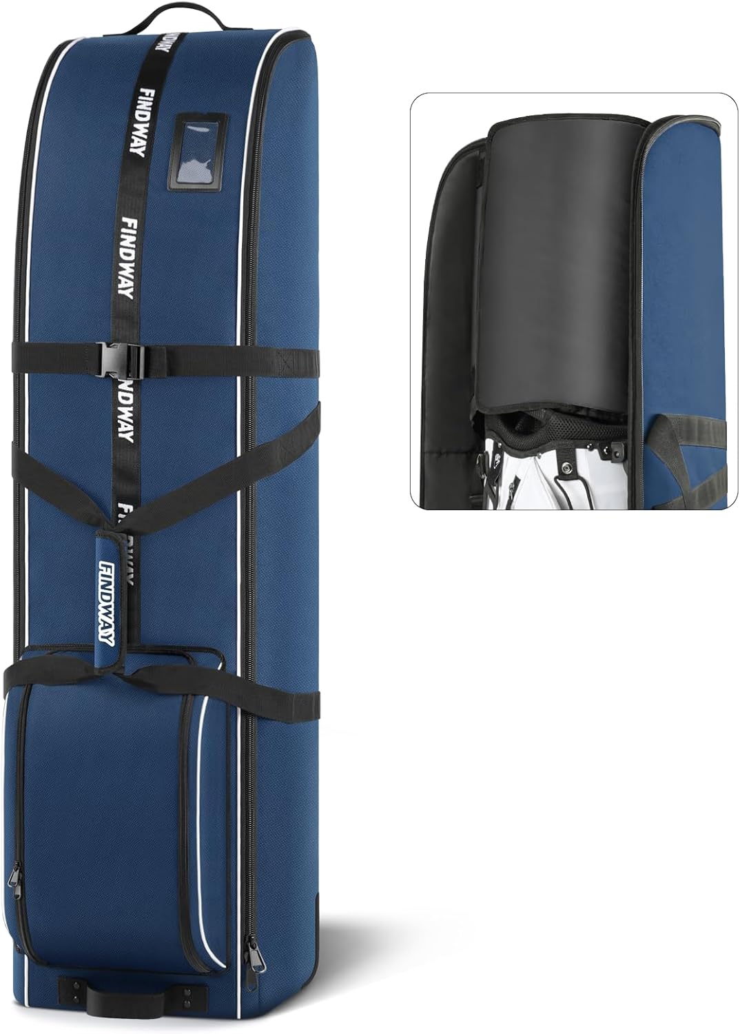 findway Golf Travel Bag for Airlines 900D Heavy Duty Oxford Golf Travel Case with Wheels, Golf Travel Cover with Club Protector Liner for Men Women