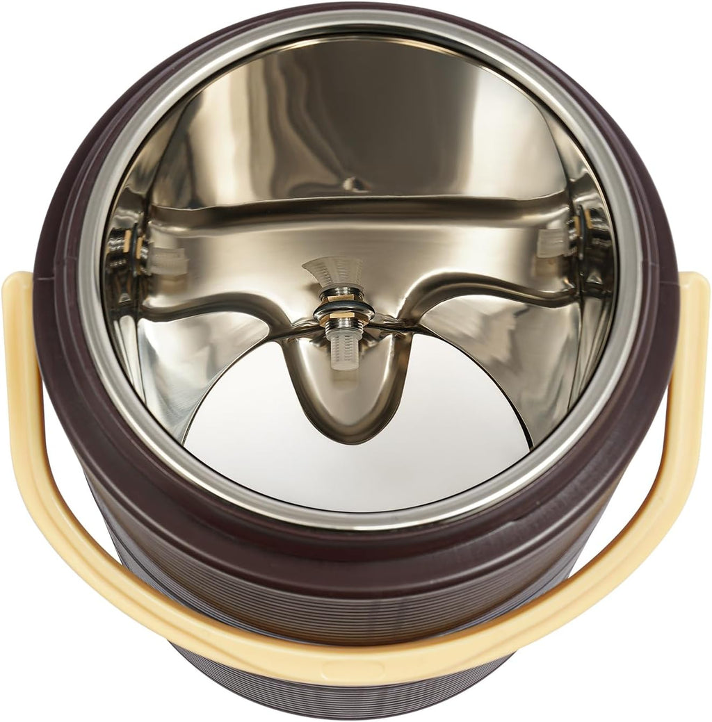 Insulated Beverage Dispenser - 4.5 Gal Stainless Steel Hot and Cold Drink Dispenser with Spigot & Handle, Commercial Thermal Container for Water Coffee Drink Catering Restaurant (Brown)