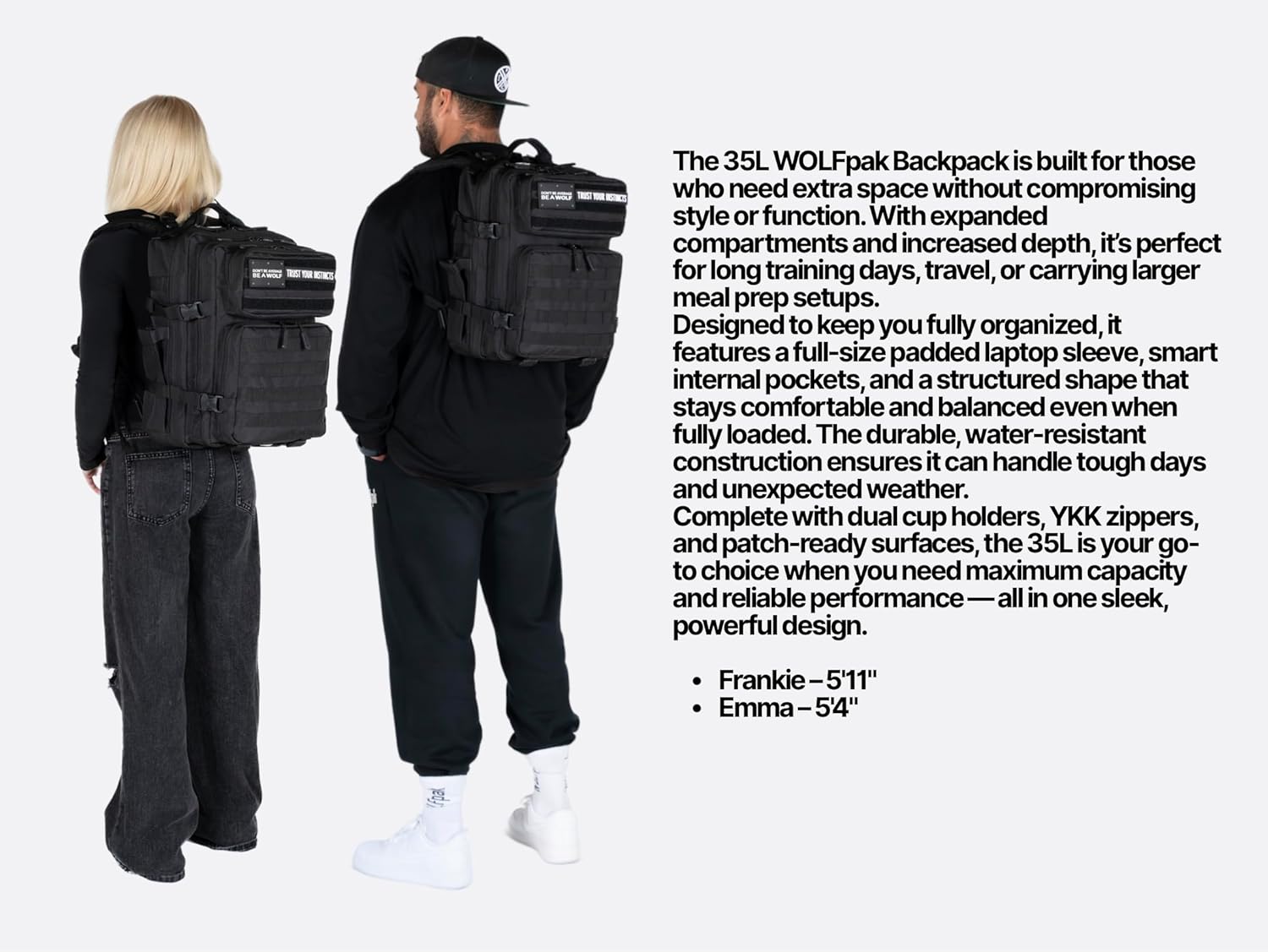 WOLFpak 35L Athletic Gym Backpack - Durable 1000D Waterproof Oxford Material with MOLLE Webbing, Laptop Pocket & Dual Cup Holders, Durable Fitness/Travel/Military Daypack (OD Green)