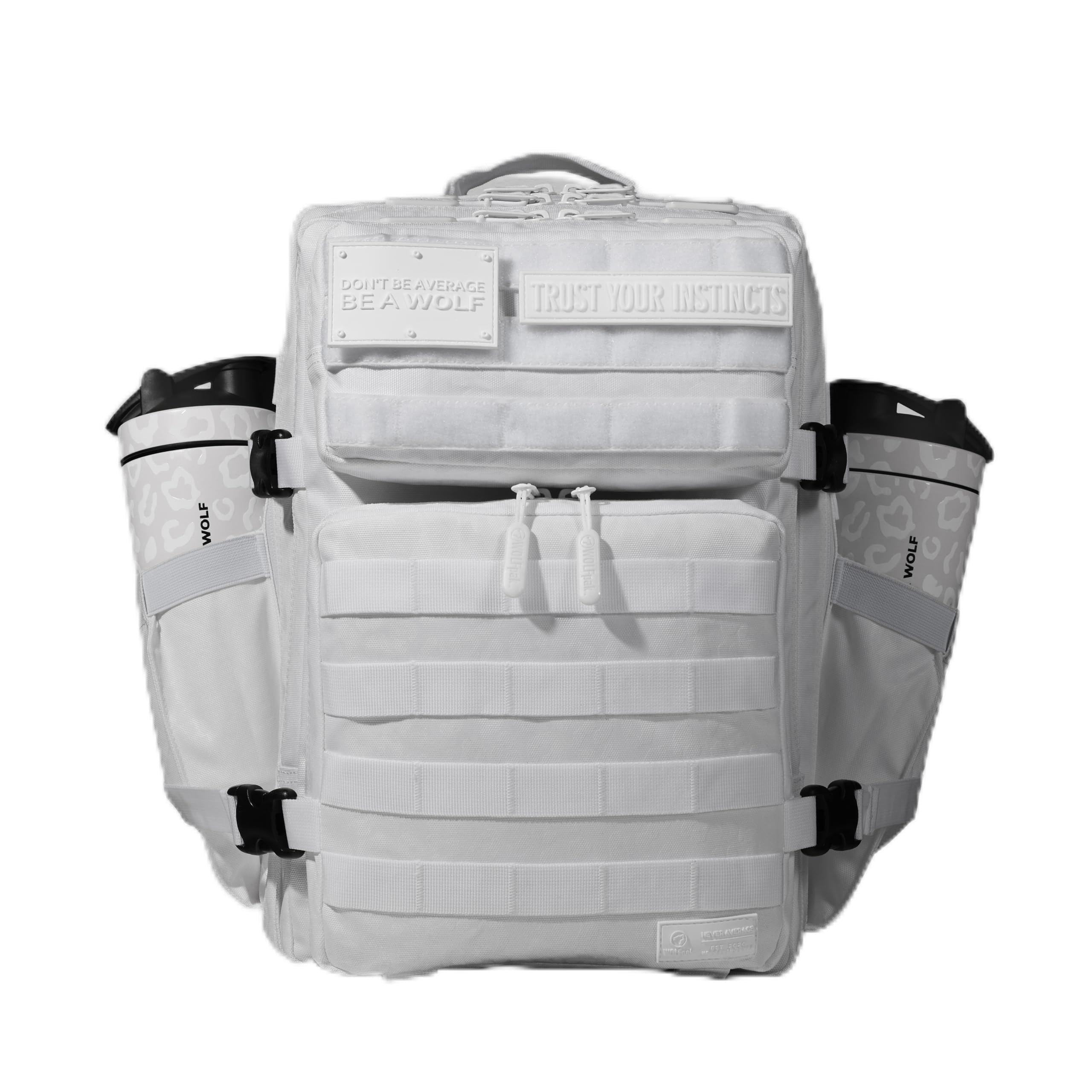 WOLFpak 35L Athletic Gym Backpack - Durable 1000D Waterproof Oxford Material with MOLLE Webbing, Laptop Pocket & Dual Cup Holders, Durable Fitness/Travel/Military Daypack (OD Green)