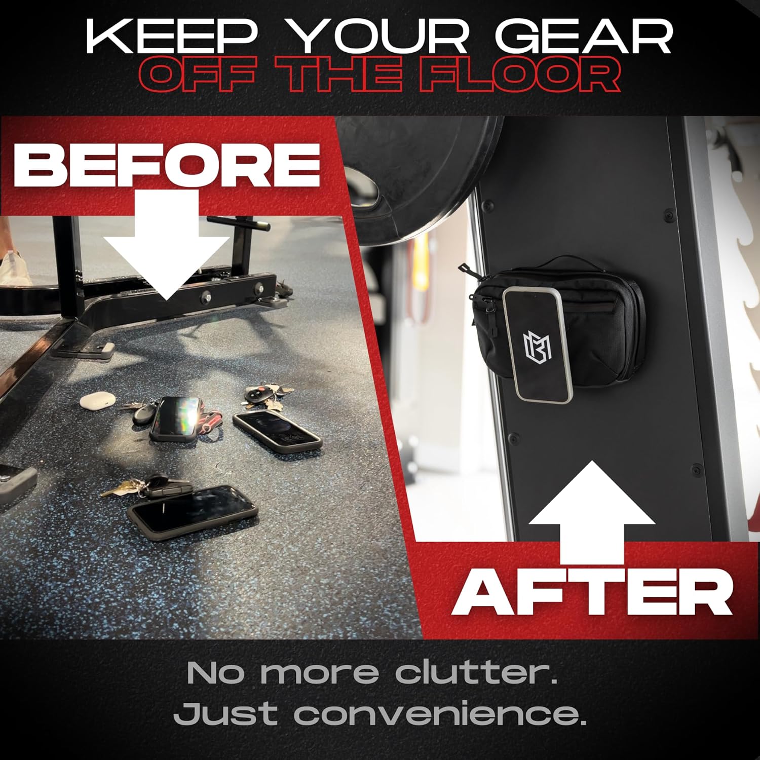 Magnetic Bag Company - Black Fanny Bag Sling Chest Bag for Men and Women | Magnetic Gym Bag for Gym, Travel, Work, and Sports | Keep Your Items Off the Dirty Gym Floor with Magnetic Attachment